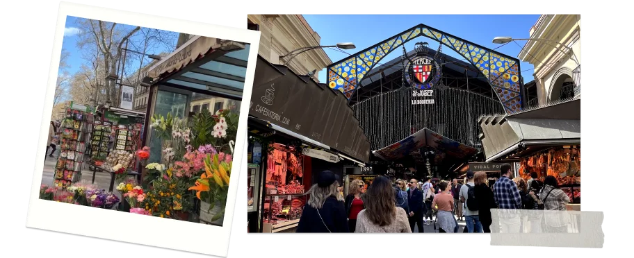 Las ramblas de Barcelona y la Boqueria