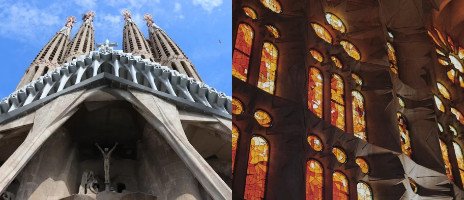 Detalles de la Sagrada Familia de barcelona