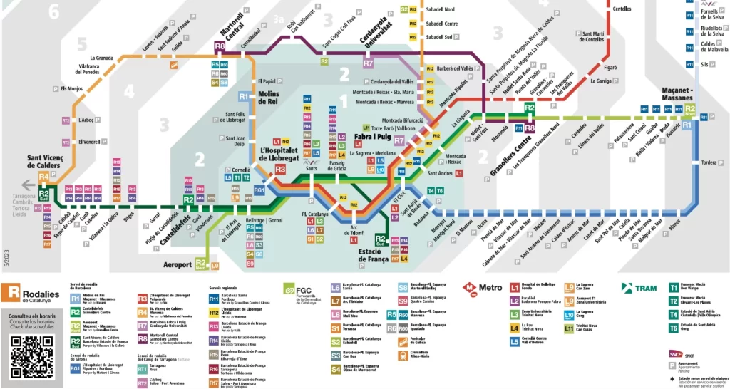 Mapa tren Barcelona