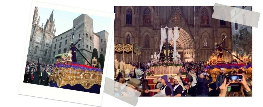 Procesión en la catedral de Barcelona