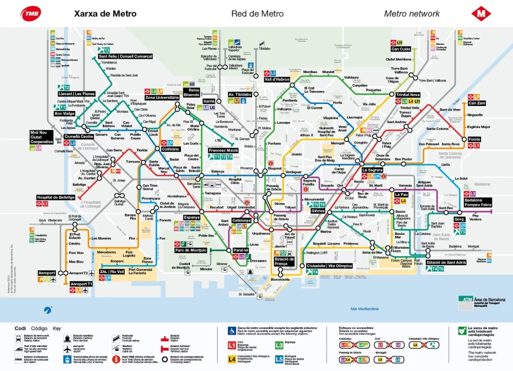 Mapa metro Barcelona